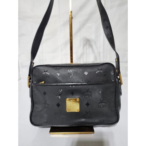 Authentic MCM Vintage Visetos Nylon Crossbody Bag Black - Picture 13 of 15